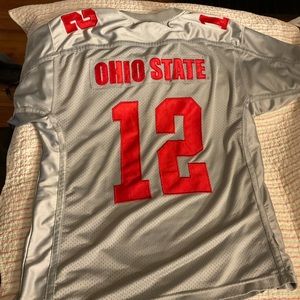 Ohio State number 12 jersey gray and red size large women’s
